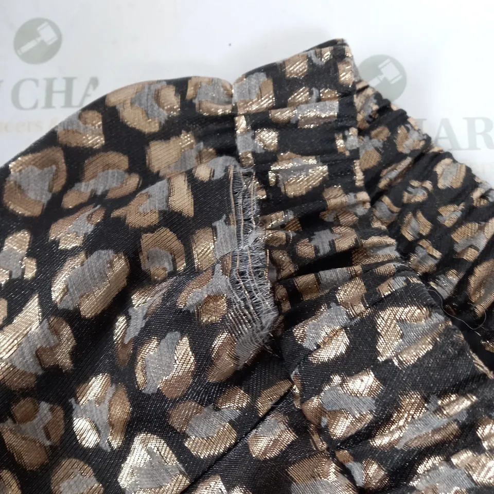 HELENE BERMAN GOLD AND BLACK LEPORD PRINT SKIRT SIZE 18