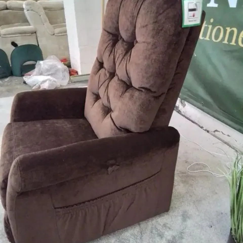 BOXED JOYNSON HOLLAND LIFT & RISE CHAIR - VISCOSITY CHOCOATE FABRIC