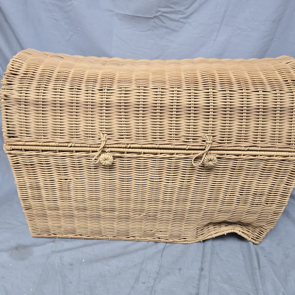MEDIUM POLY RATTAN STORAGE CHEST