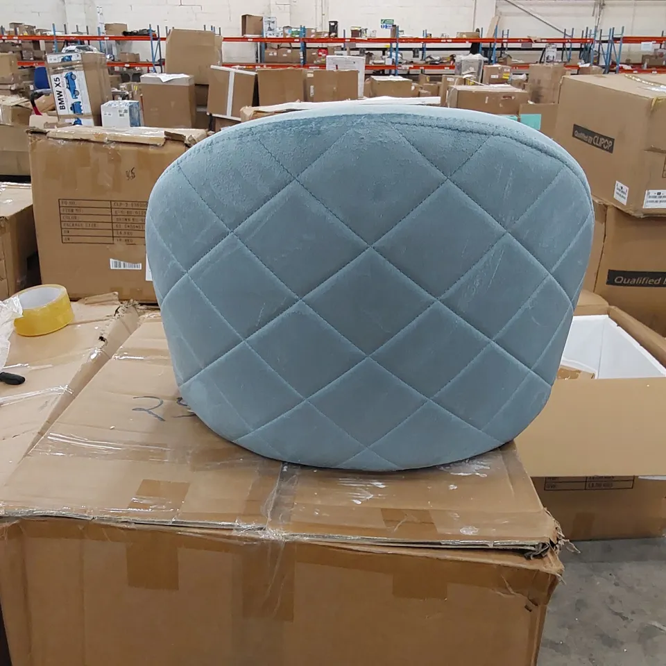 BOXED 2 LIGHT BLUE SUEDE CHAIRS (1 BOX)