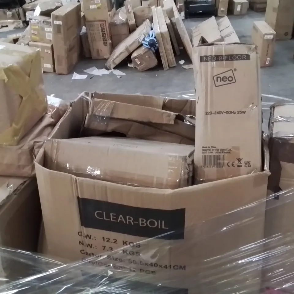 PALLET CONTAINING HOUSEHOLD ELECTRICAL ITEMS SUCH AS FANS EGG TIMERS