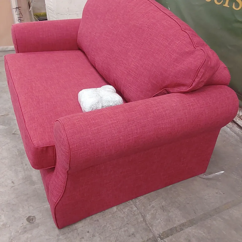 QUALITY DESIGNER LYNEHAM LOVE SEAT SOFA - HELSINKI CRANBERRY FABRIC