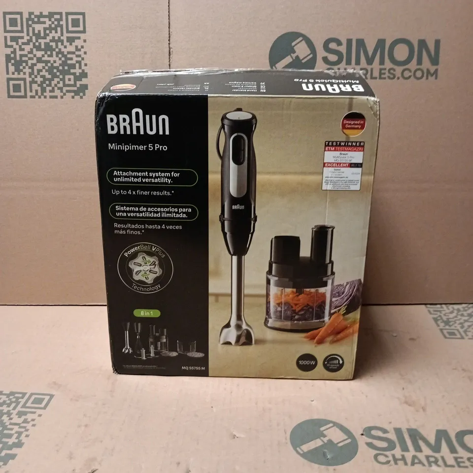 BRAUN MULTIQUICK 5 PRO HAND BLENDER WITH ATTACHMENTS – BOXED