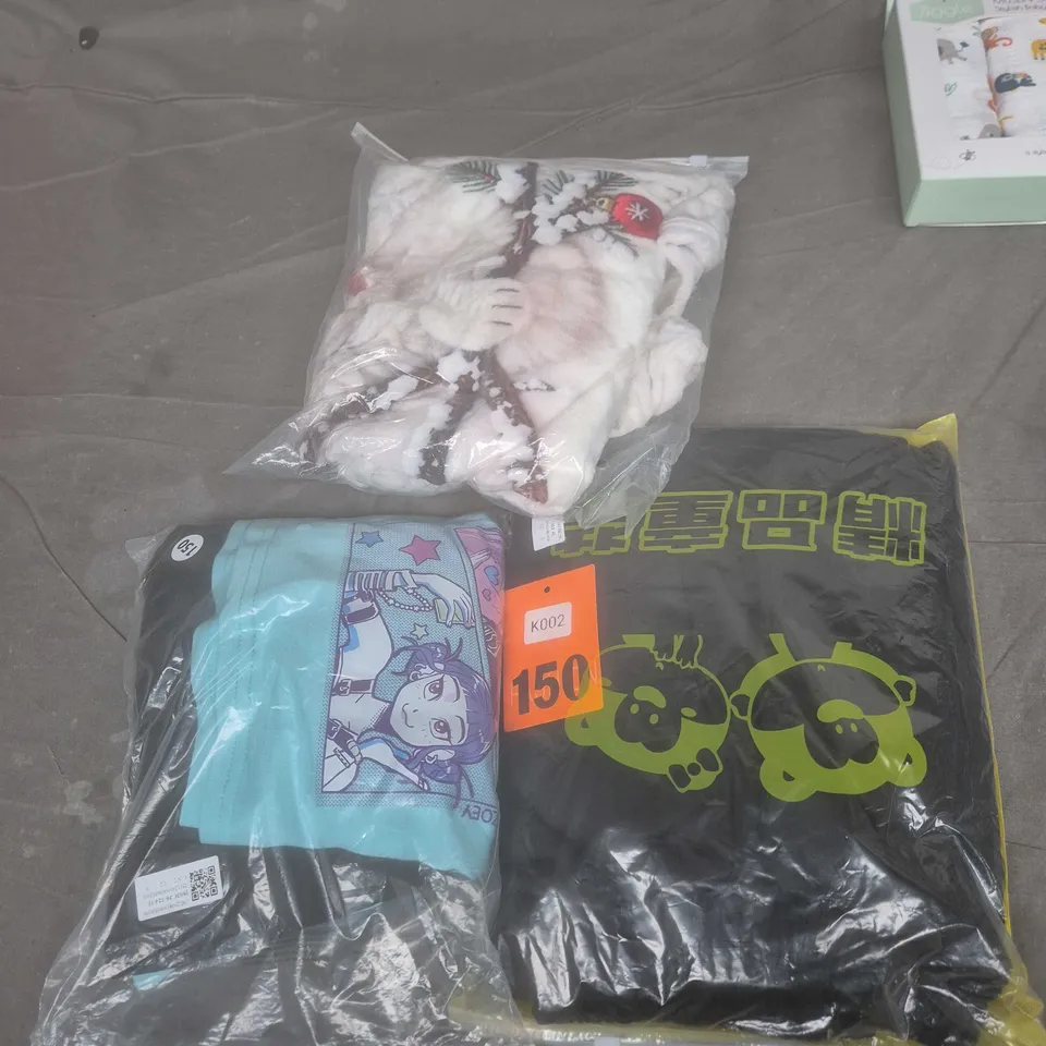 BOX OF APROXIMATELY 15 KIDS CLOTHING, T SHIRT, PAJAMAS, HOODIE.