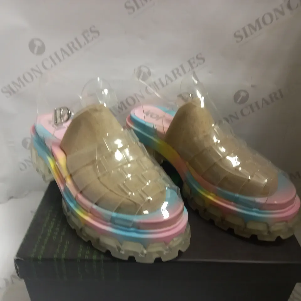 KOI VEGAN SLINKY KAWAII RAINBOW JELLY SANDALS - SIZE 7