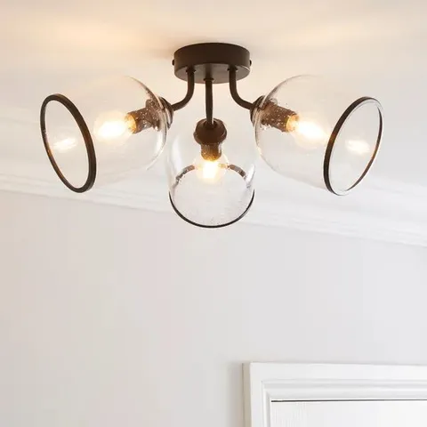 BOXED LENNY 3 LIGHT SEMI FLUSH CEILING LIGHT