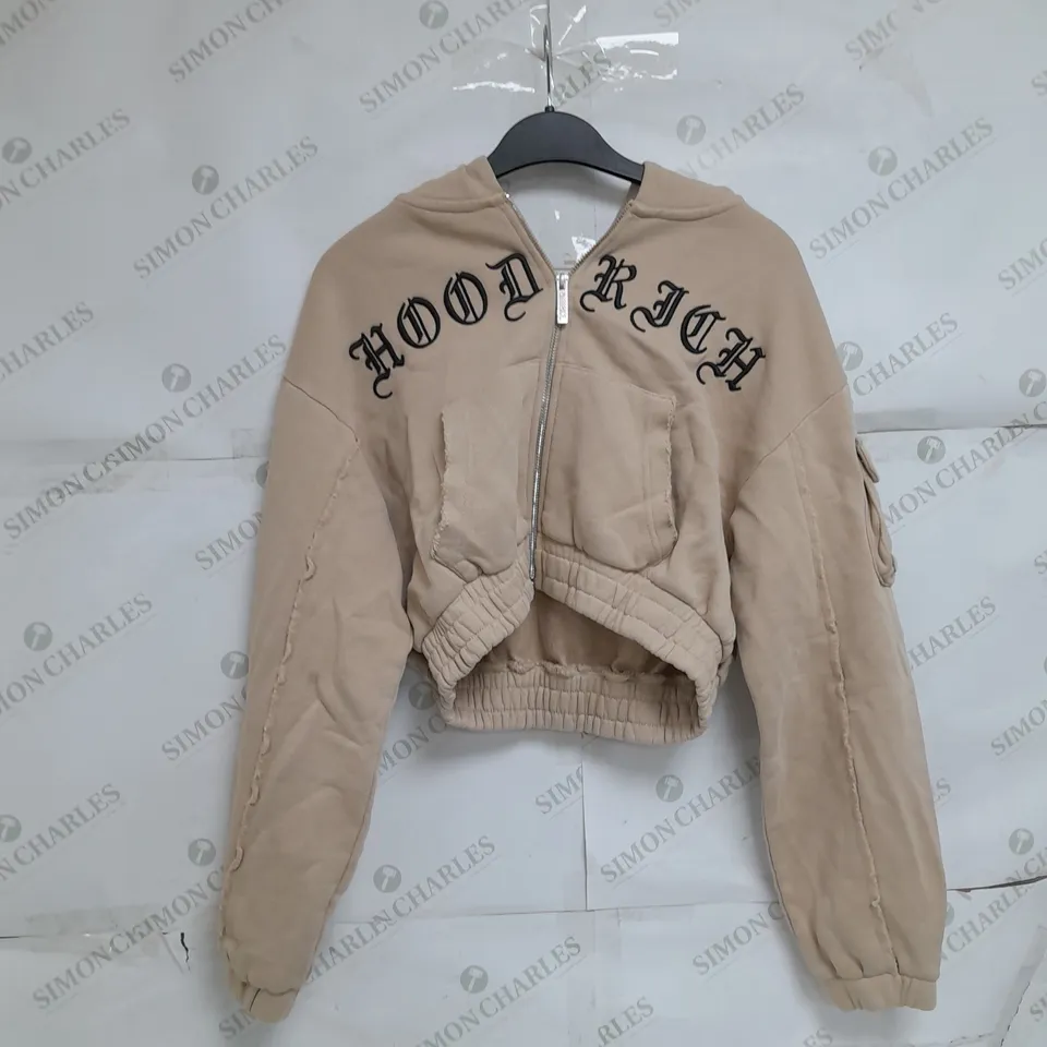 HOOD RICH DUSK SMALL BEIGE CROPPED JACKET 