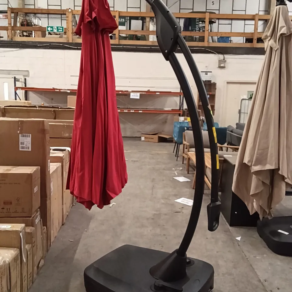 GRAND PATIO NAPOLI HANGING UMBRELLA WITH BIG BASE - RED
