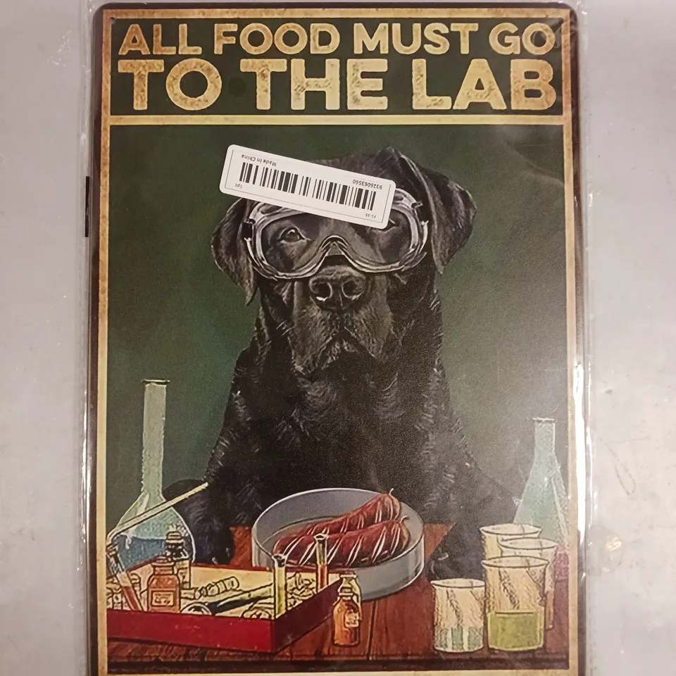 ALL FOOD MUST GO TO THE LAB METAL POSTER ART PRINT