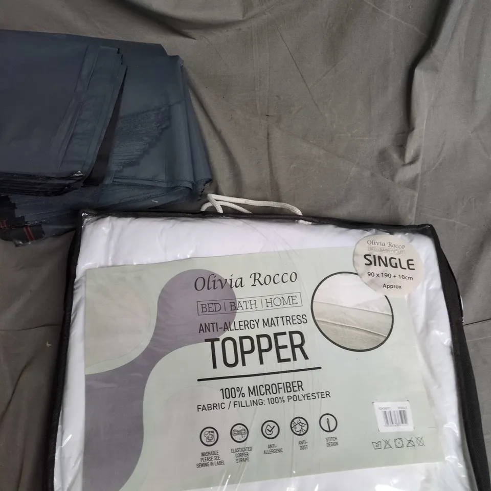 OLIVIA ROCCO ANTI-ALLERGY MATTRESS TOPPER – SINGLE 90 X 190 + 10 CM