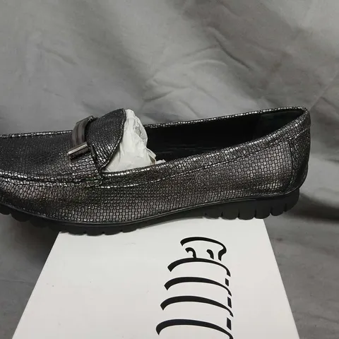 CAPOLINI SADIE G612 GUN METAL LEATHER LOAFERS β UK 7.5 (EU 40.5)