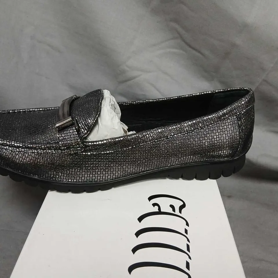 CAPOLINI SADIE G612 GUN METAL LEATHER LOAFERS – UK 7.5 (EU 40.5)