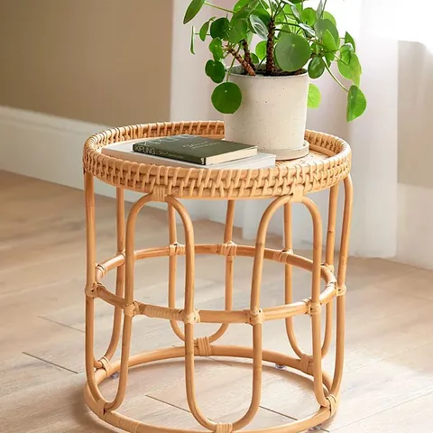 BOXED BAMBOO SIDE TABLE
