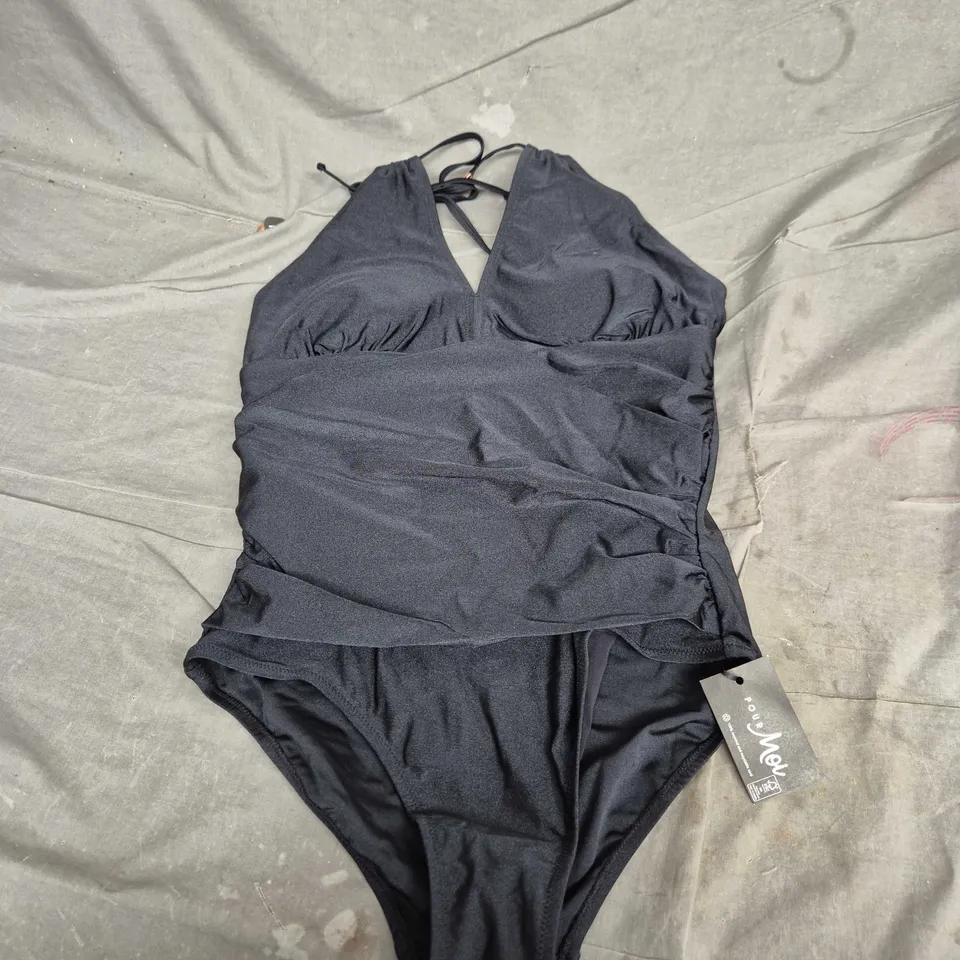 POUR MOI RING NECK CONTROL SWIMSUIT - BLACK, UK 16