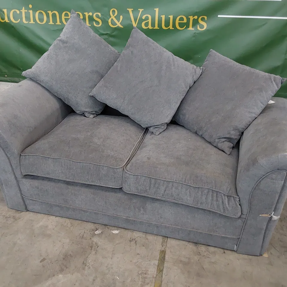 DESIGNER TWO SEATER SOFA GREY FABRIC 