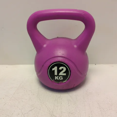 KETTLEBELL – 12 KG, PINK VINYL-COATED