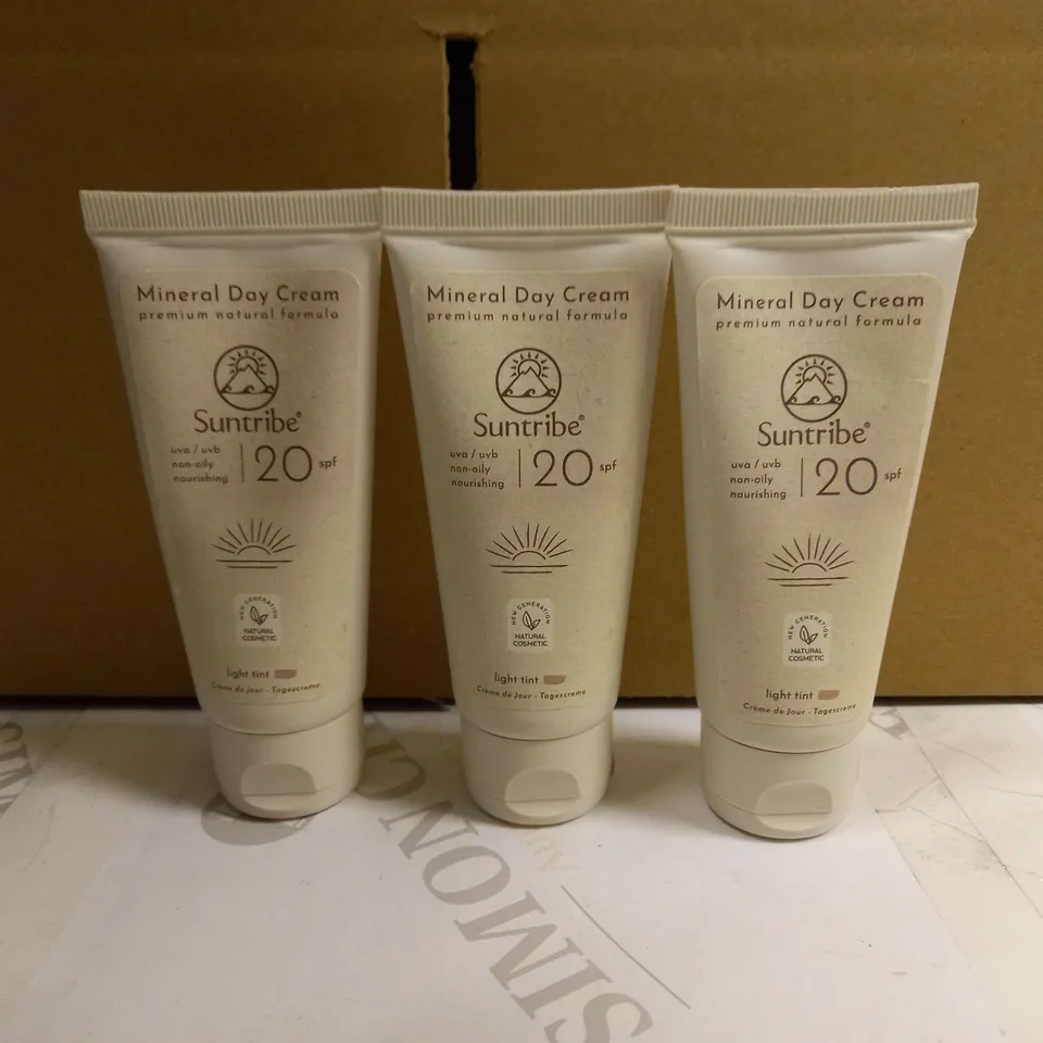 LOT OF 3 SUNTRIBE SPF 20 MINERAL DAY CREAMS