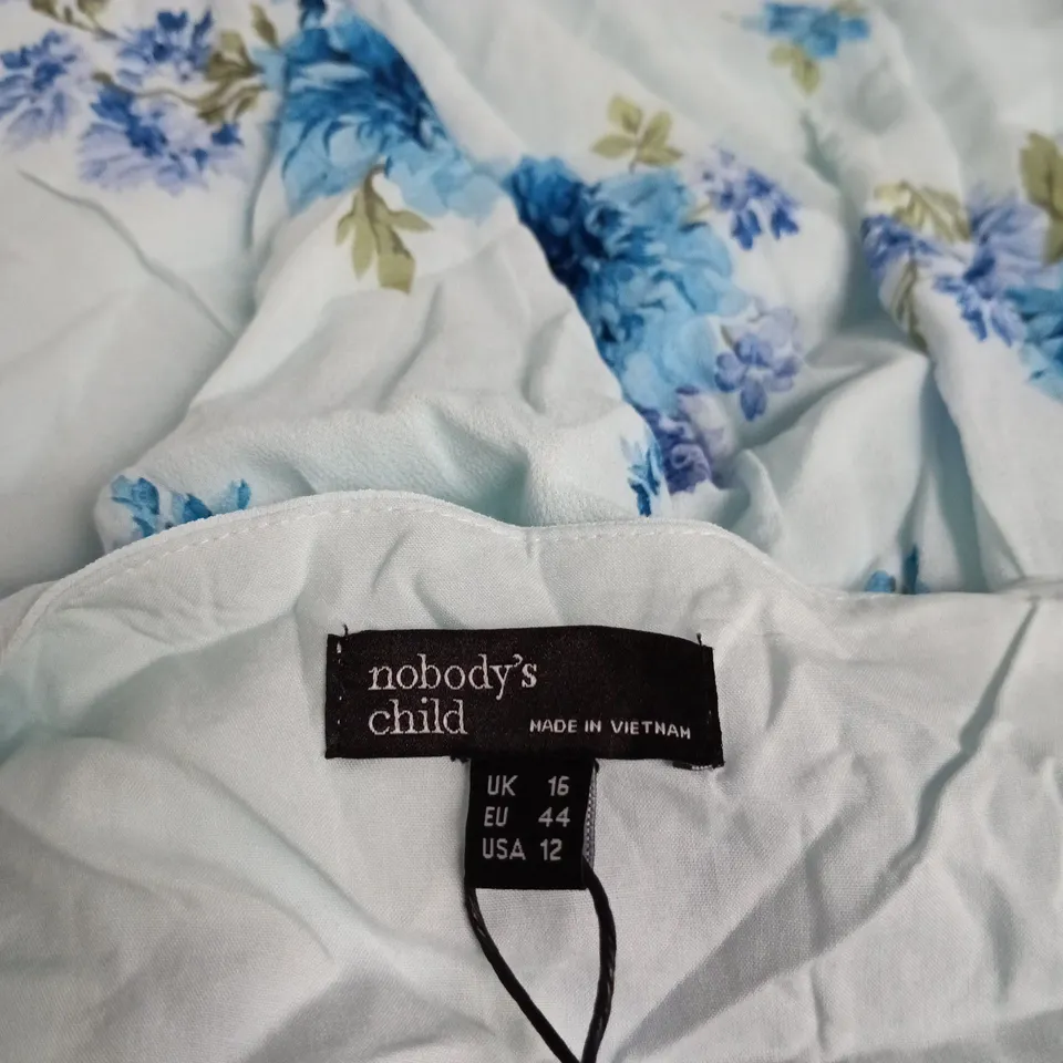 NOBODY'S CHILD LUNA MIDAXI DRESS – BLUE FLORAL PRINT, UK 16