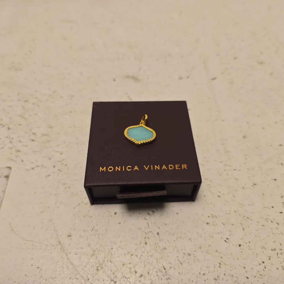MONICA VINADER TURQUOISE STONE PENDANT – GOLD TONE SETTING