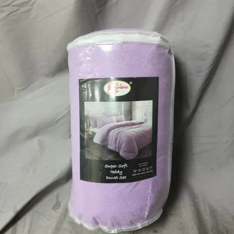 TEDDY DUVET SET – SUPER KING LILAC