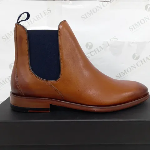 BOXED PAIR OF OILVERSWEENEY TAN ALLEGRO CHELSEA BOOT - UK 8