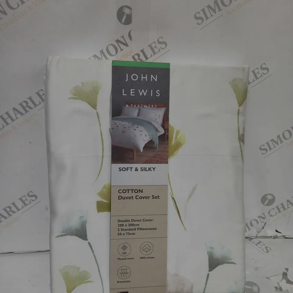 JOHN LEWIS GINKGO PANEL DOUBLE DUVET COVER SET