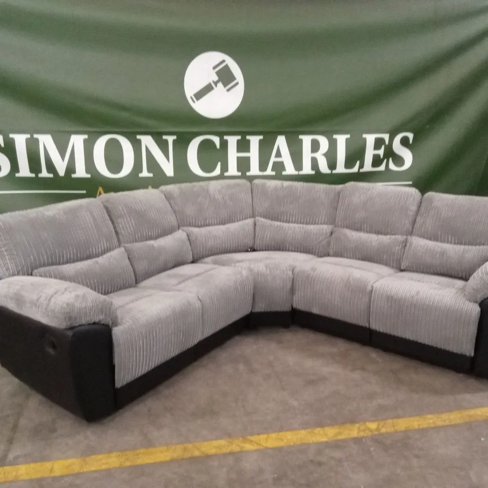 SIENNA FABRIC/FAUX LEATHER HIGH BACK RECLINER CORNER GROUP SOFA RRP £1499