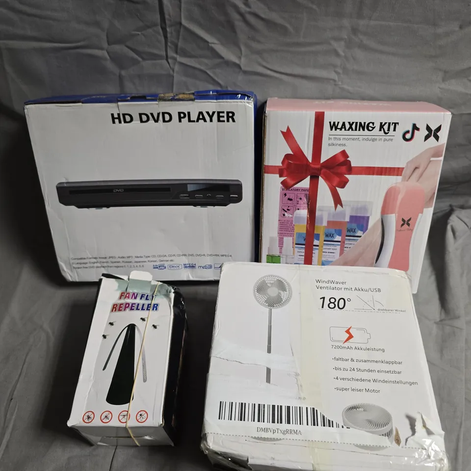 APPROXIMATELY 15 ASSORTED ELECTRICAL PRODUCTS TO INCLUDE WAXING KIT, DVD PLAYER, DESK FAN ETC 
