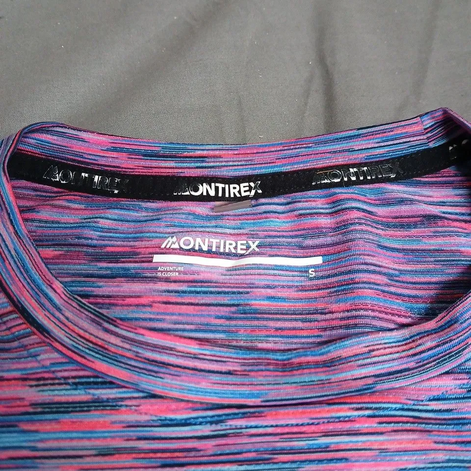MONTIREX T-SHIRT – PINK/BLUE MARBLED PATTERN, SIZE S