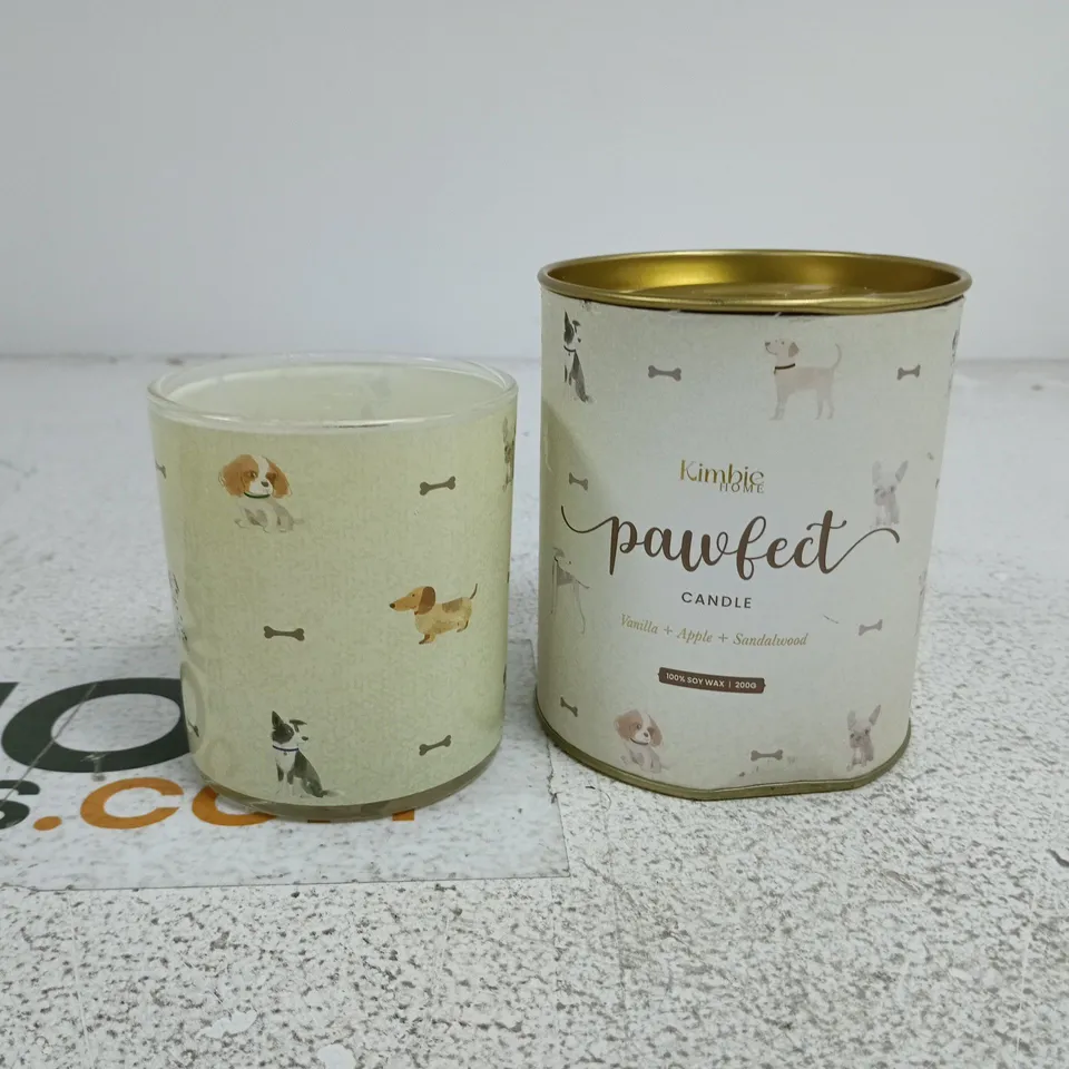 KIMBIE HOME PAWFECT CANDLE VANILLA/APPLE/SANDALWOOD 100% SOY 200G DOGS