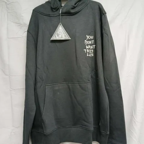 YOU DONT WANT THIS LIFE REFLECTIVE HOODIE - BLACK, SIZE XL
