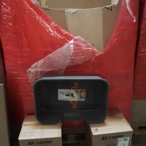 PALLET OF ASSORTED HOUSEHOLD GOODS AND PRODUCTS TO INCLUDE;AIR COOLER X2,CAT LITTER TRAY