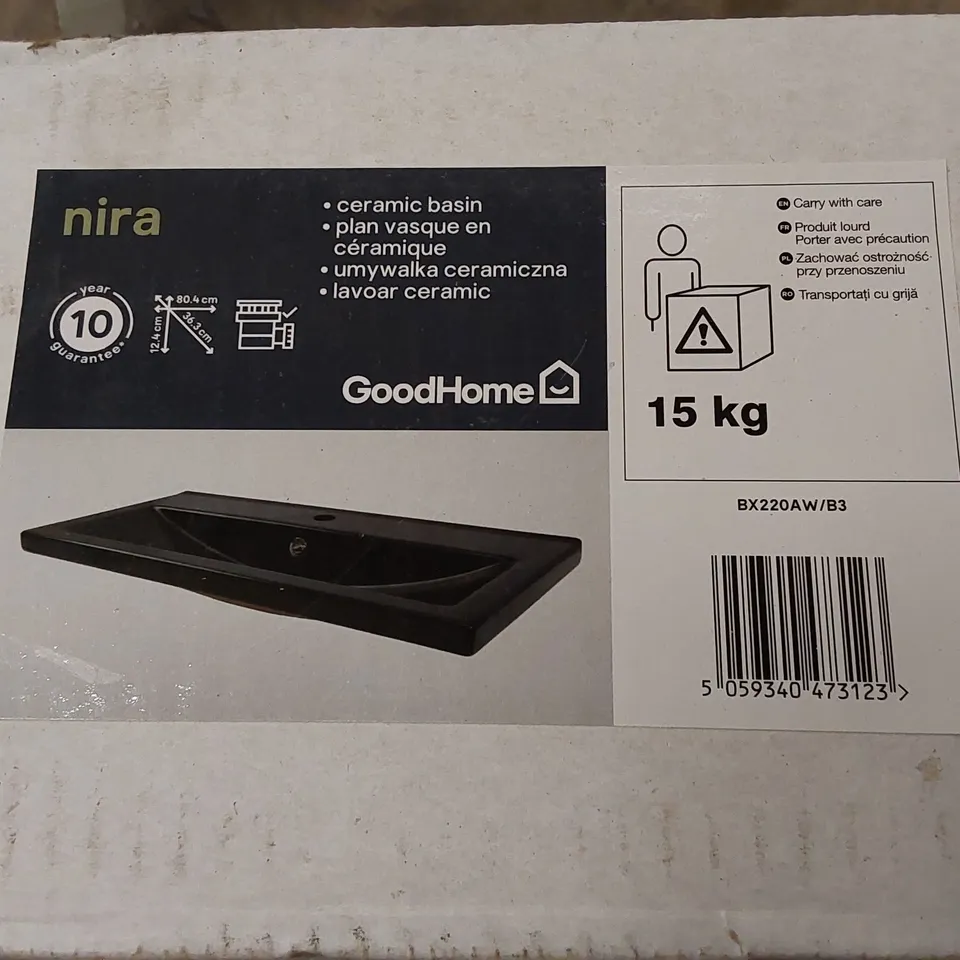 BOXED GOODHOME NIRA CERAMIC BASIN - BLACK 