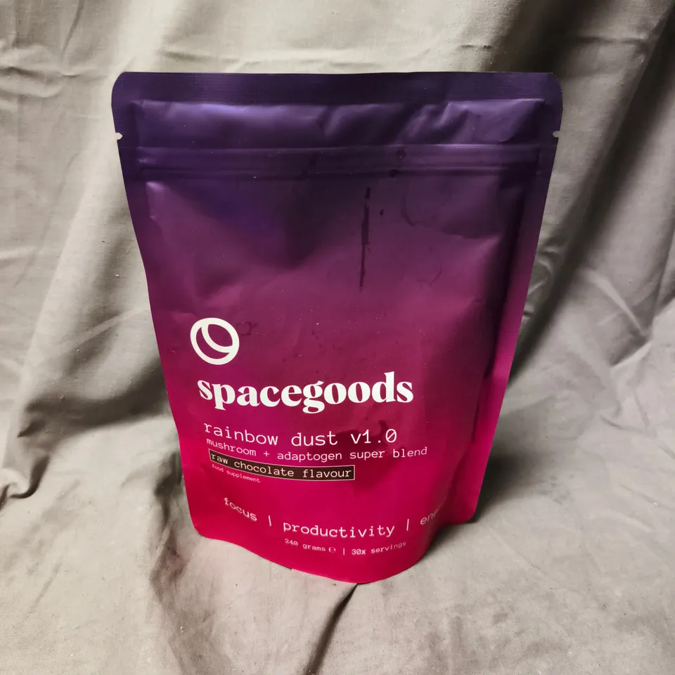SPACEGOODS RAINBOW DUST V1.0 – MUSHROOM + ADAPTOGEN SUPER BLEND, RAW CHOCOLATE FLAVOUR, 240G