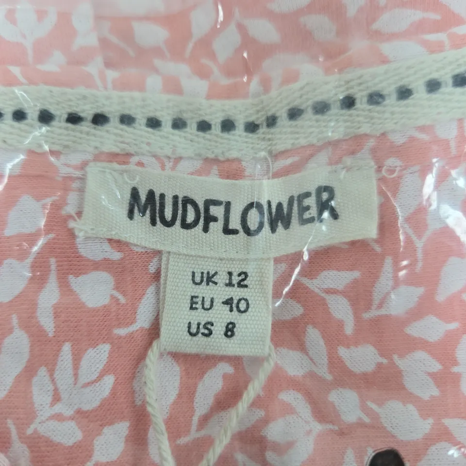 MUDFLOWER PINK PRINTED WOMEN'S SHIRT – UK 12 (EU 40, US 8)