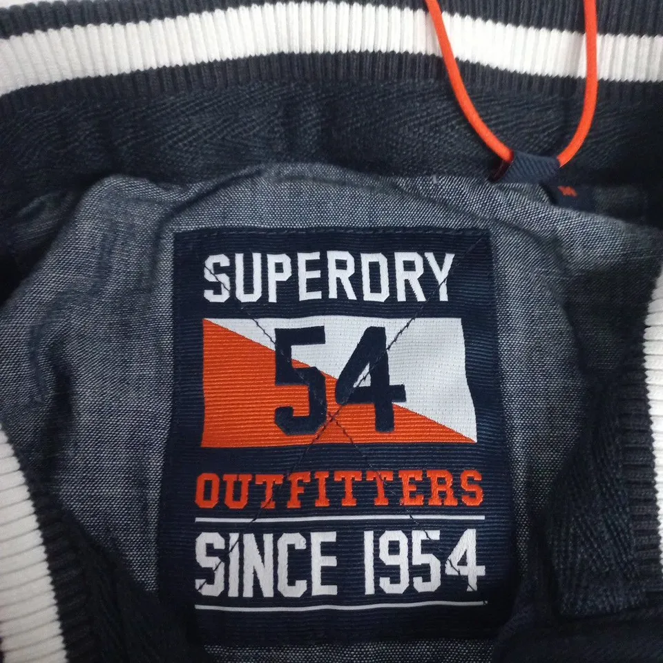 SUPERDRY COTTON CLASSIC JERSEY HALF ZIP JACKET – NAVY, UK M