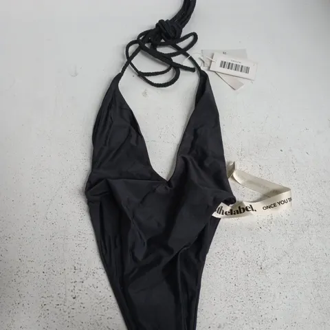 MARS THE LABEL BLACK HALTERNECK ONE-PIECE SWIMSUIT