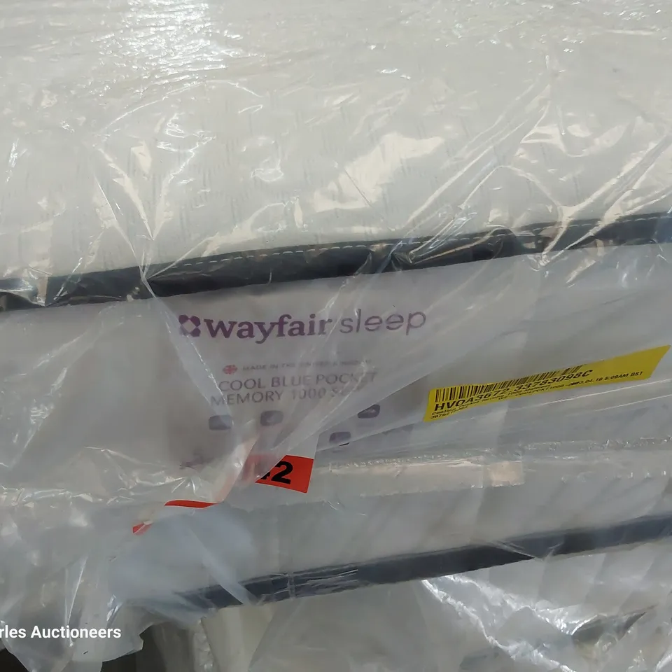 QUALITY BAGGED 6' SUPER KINGSIZE COOLBLUE MEMORY 1000 POCKET SPRUNG MATTRESS 