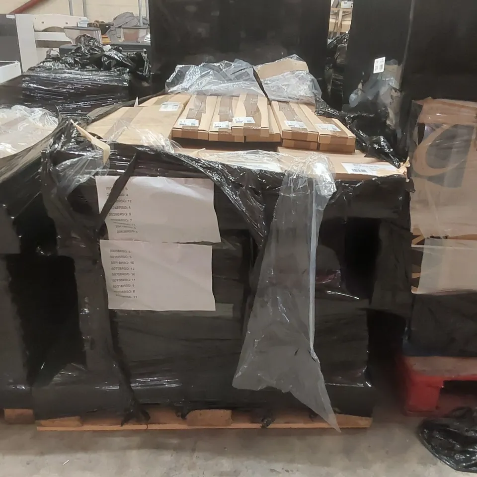 PALLET CONTAINING A LARGE QUANTITY OF BATHROOM FURNITURE PARTS INCLUDING: BRECON TALL WALL DOORS, CALYPSO VANITY PELMET PANELS ECT