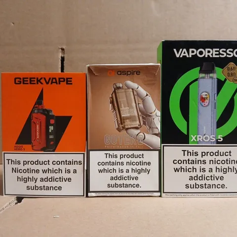 APPROXIAMTELY 15 ASSORTED VAPING PRODUCTS TO INCLUDE VAPORESSO, ASPIRE, GEEKVAPE, ETC - COLLECTION ONLY