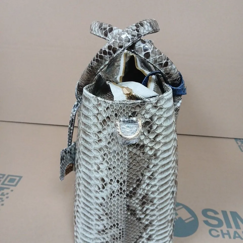 LA MAREY SNAKESKIN  LEATHER TOTE BAG