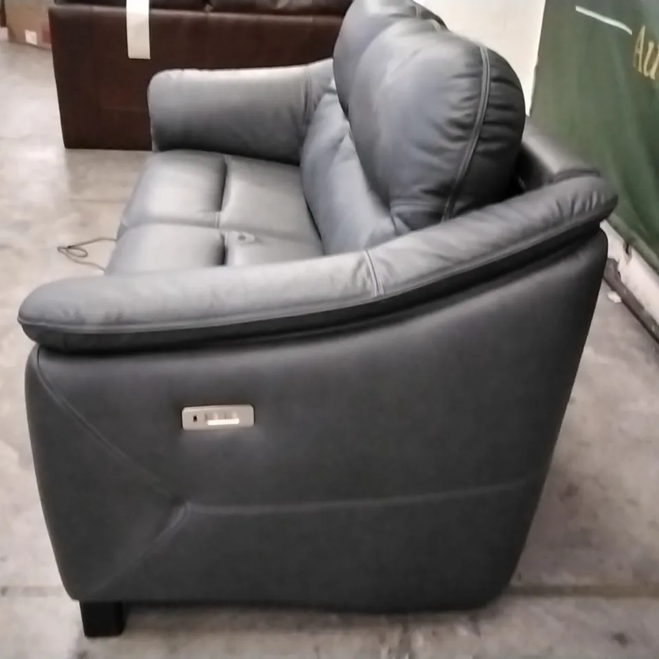 QUALITY BRITISH DESIGNER G PLAN MANUFACTURED JACKSON 3 SEATER ELECTRIC RECLINER DBL SOFA - CAMBRIDGE PETROL BLUE LEATHER 