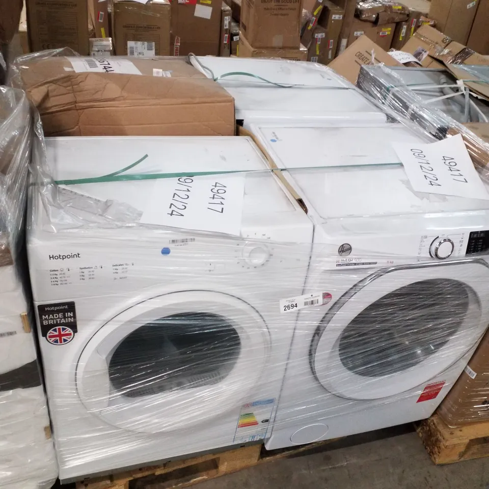 PALLET OF APPROXIMATELY 4 UNPROCESSED RAW RETURN WHITE GOODS TO INCLUDE;