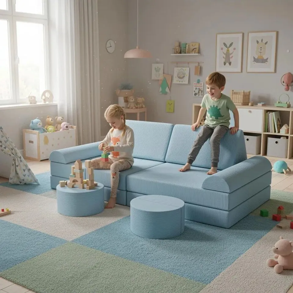 BOXED PLAY SOFA CORD, CHILDREN'S SOFA BUILDING BLOCKS