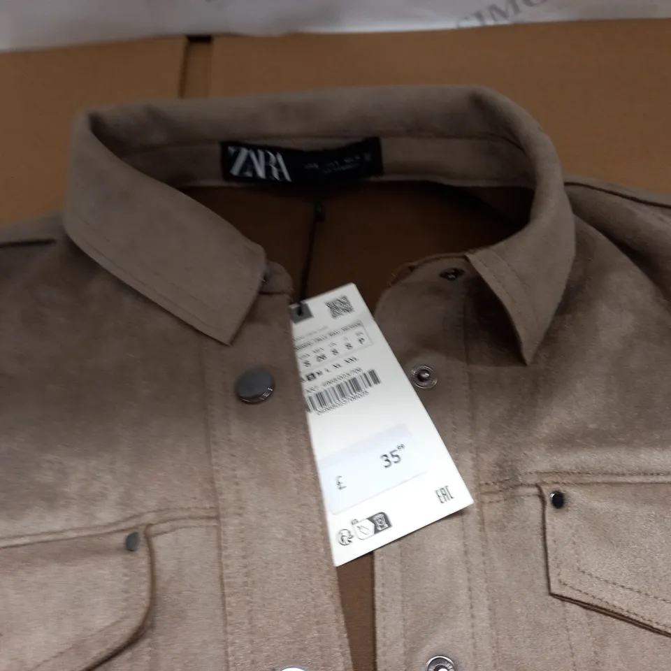 ZARA BUTTON FRONT BROWN SHIRT - UK S