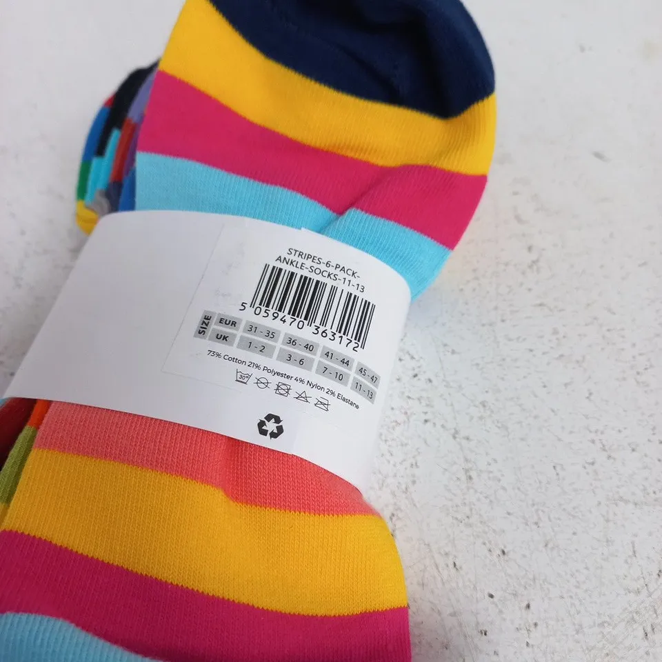 ODDBALLS SOCKS ANKLE SOCKS SIZE 11 - 13 6 PACK