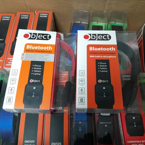 APPROXIMATELY 35 OBJECT BLUETOOTH STEREO HEADPHONES IN VARIOUS COLOURS 