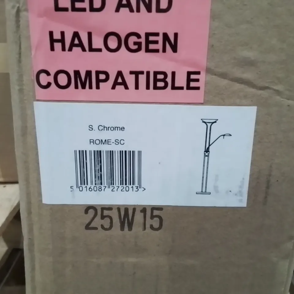 BOXED FLOOR LAMP SATIN CHROME 