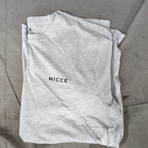 NICCE SHORT SLEEVE T-SHIRT IN GREY SIZE LARGE