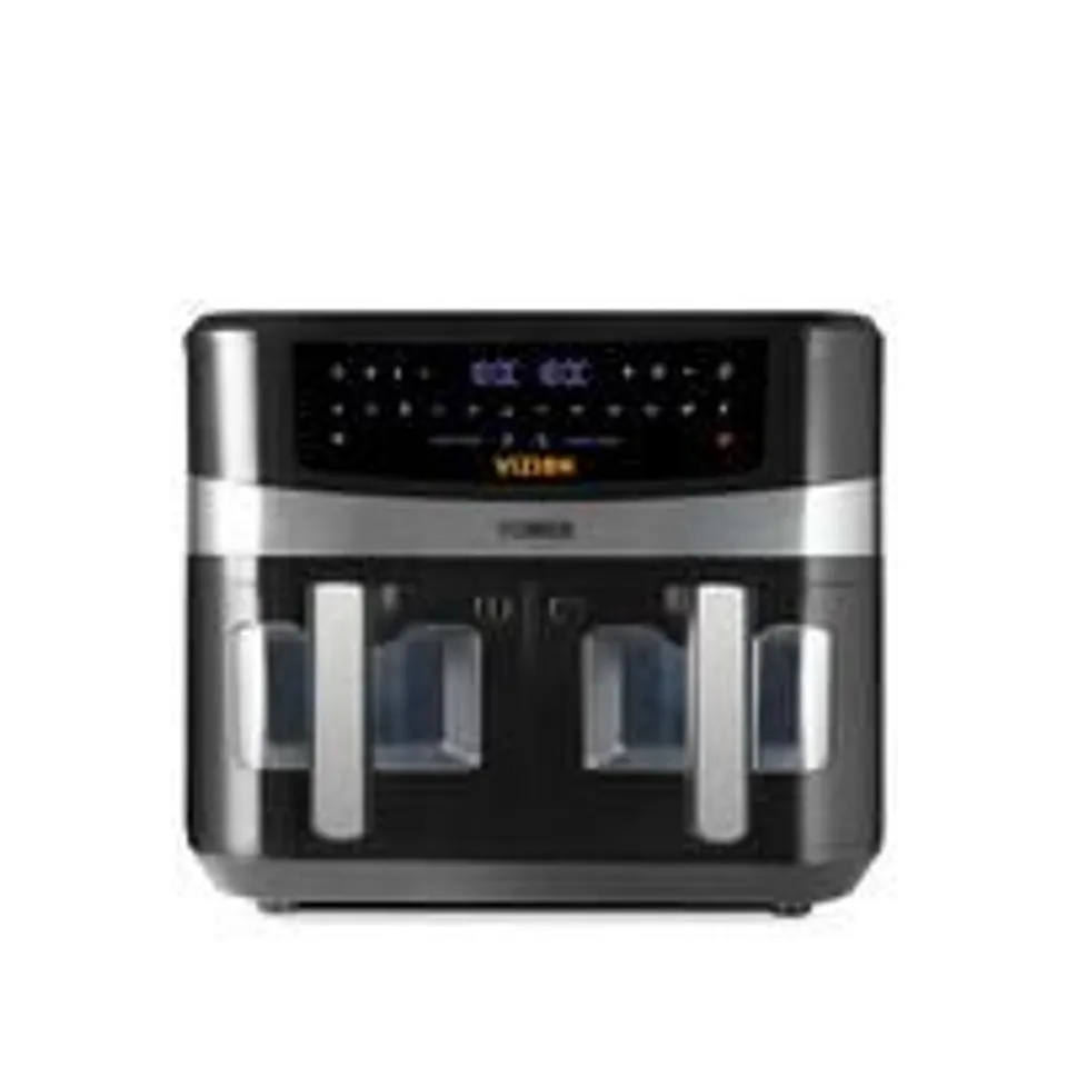 BOXED TOWER T17100, VORTX VIZION 9L DUAL BASKET AIR FRYER WITH DIGITAL CONTROL PANEL & 10 ONE-TOUCH PRE-SETS, BLACK